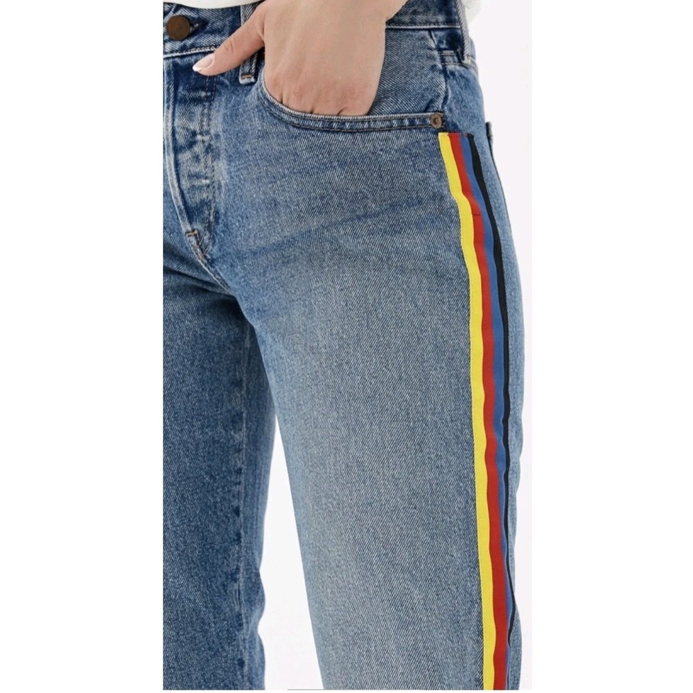 Polo Ralph Lauren Women's Avery Boyfriend Jeans Sz Tag W31 L27 Racing Stripes